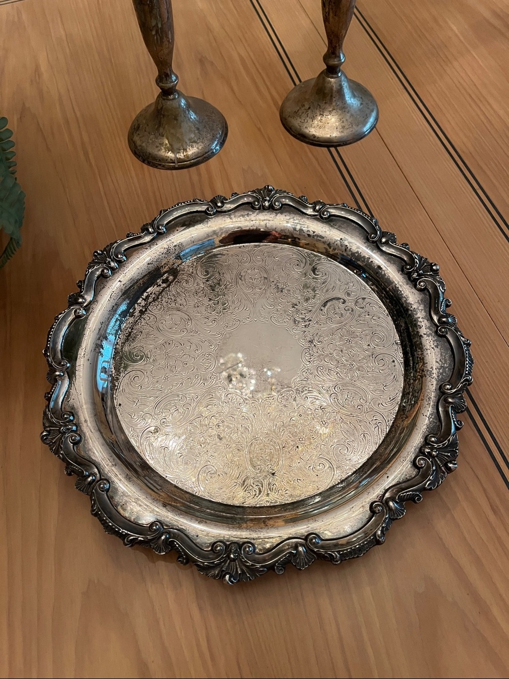 Vintage silver plated on copper Serving Platter